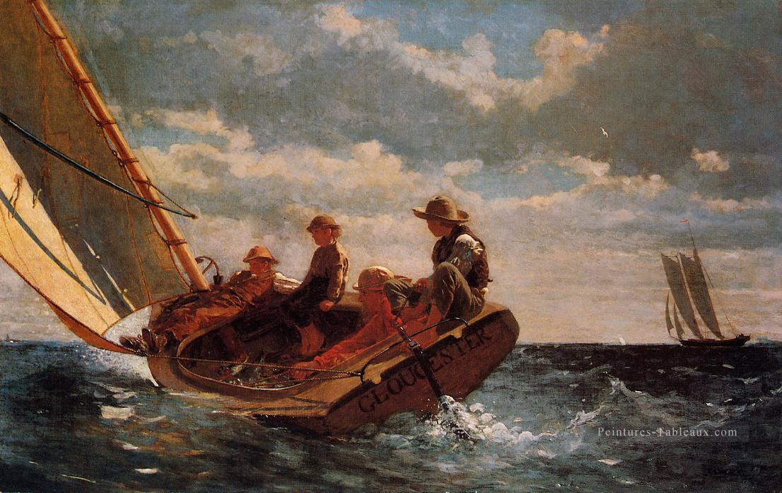 Breezing Up aka Un vent juste réalisme marine peintre Winslow Homer Peintures à l'huile